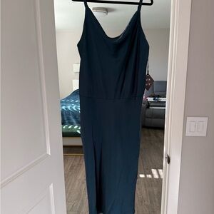 Ava & Viv Elegant Teal cowl neck spaghetti strap Dress